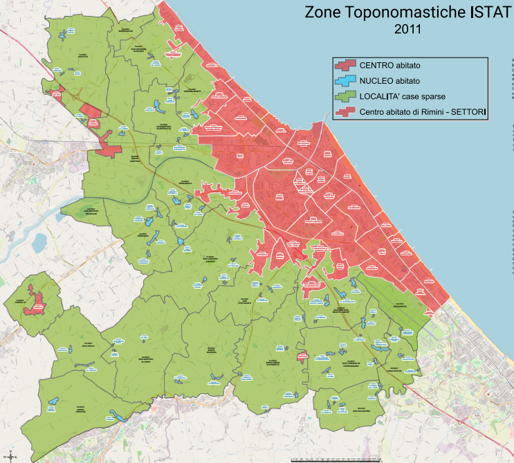 Zone toponomastiche ISTAT 2011